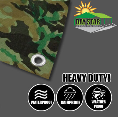 All Weather 8 mil Green Camo Tarp