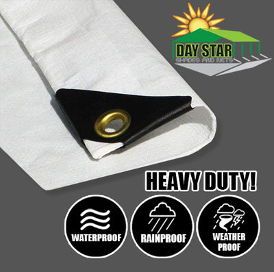 All Weather 10 Mil White Tarp Heavy Duty 3 Layer