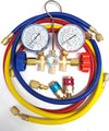 Voyager Tools A/C Manifold Gauge and Hose Set with 3PC Connector Color Coded Gauges