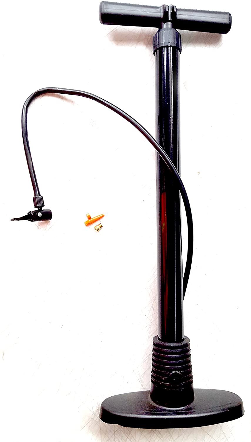 Voyager Tools Portable Floor Pump Bike Pump Heavy Duty Black Tire Inflator