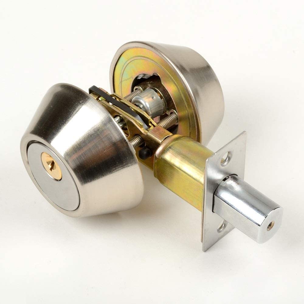 Heavy Duty Nickle Plated Deadbolt Safety Lock (Double)