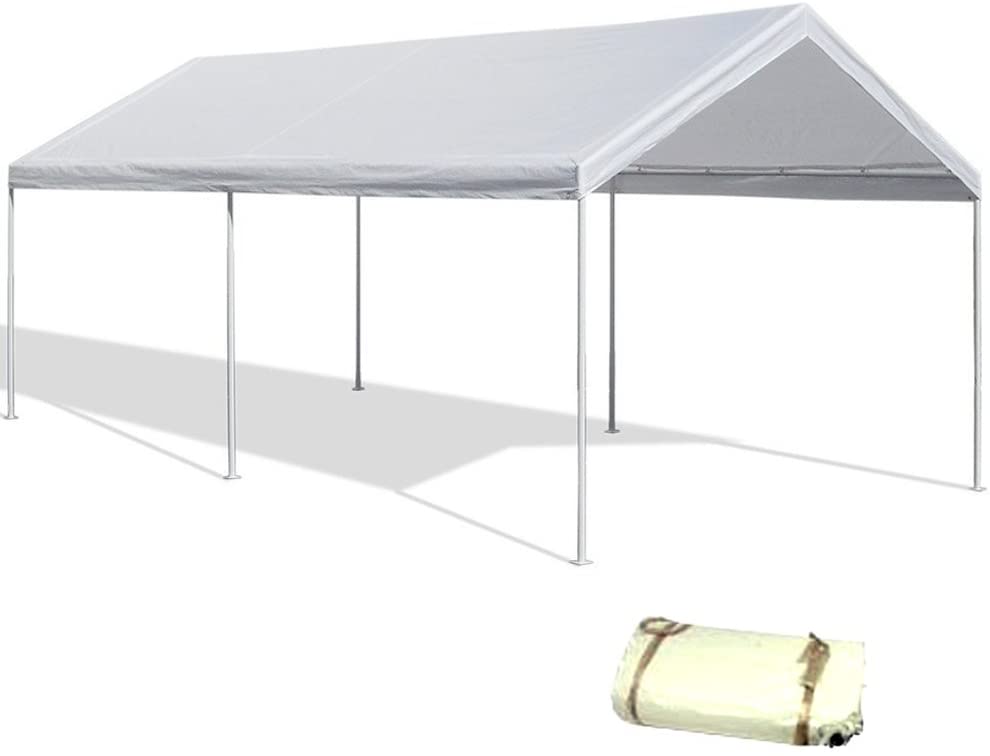 Voyager Tools 20'X20' White Canopy Replacement Cover Top Roof Tarp Shade Vehicle Cover