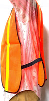 Adjustable Safety Vest Bright Neon Orange Reflective Crossing Gaurd Vest XL