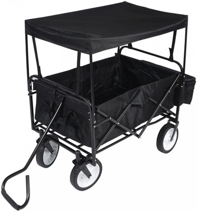 Voyager Tools Portable Wagon Folding Light Weight Wagon (Black)