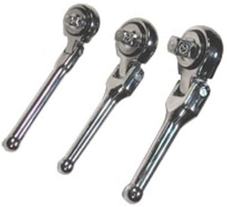 3 pc Stubby Flexible Ratchet Handle