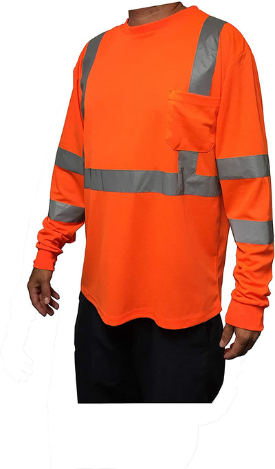 High Visibility, Reflective Long Sleeve Safety Shirt X-LG