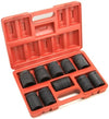 10 PC 1" (SAE) IMPACT SOCKET SET SHALLOW -CrV