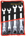 4PC SAE JUMBO FLEX RATCHETING WRENCH SET