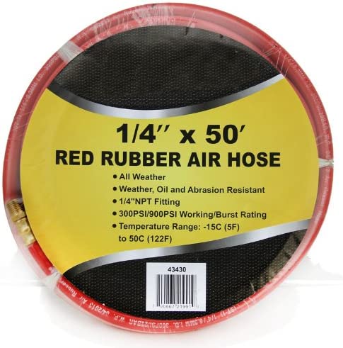 1/4" X 50' RED RUBBER AIR HOSE