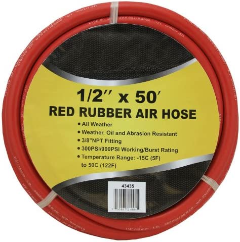 1/2" X 50' RED RUBBER AIR HOSE