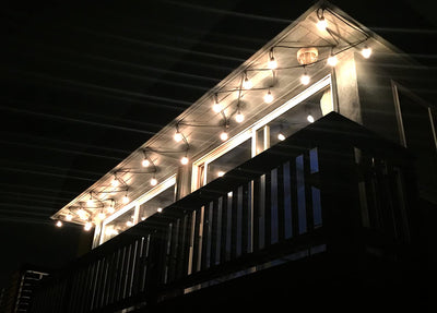 Outdoor String Lights Patio Party Lights Summer Deck Lights (Bulbs Included) 48ft