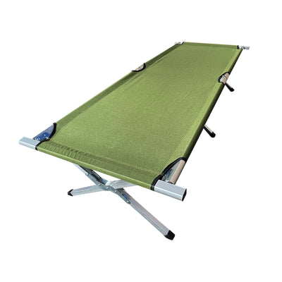 Voyager Tools Folding Army Cot Camping Bed Outdoor Green Cot Full Size w/Bag