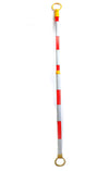 Retractable Cone Bar 2"OD x 52-80" Length Traffic Cone Barrier Bar Yellow/White