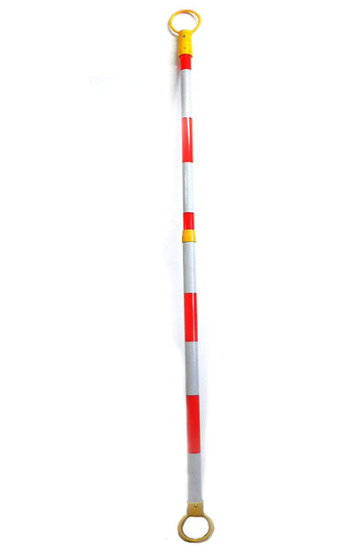 Retractable Cone Bar 2"OD x 52-80" Length Traffic Cone Barrier Bar Yellow/White